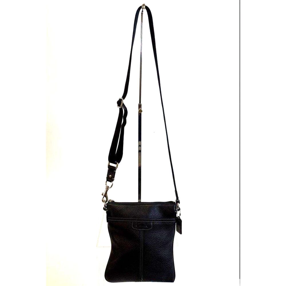 Coach Penelope Black Pebbled Leather Crossbody Bag